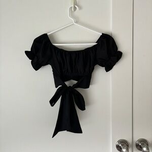 Black Ruffle Top (Size XS)